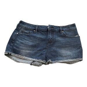 NWT Bullhead  29 Blue Stretch Denim Medium Wash Cuffed Low Rise Jean Shorts